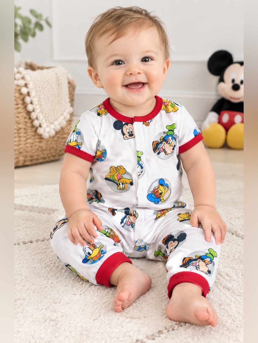 Disney Baby Mickey & Friends Romper One Piece Short Sleeve 6M